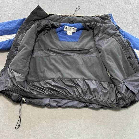 VTG Columbia Challenge Series Men's XL Blue Ski Jacket Hooded 90s Fleece Lined